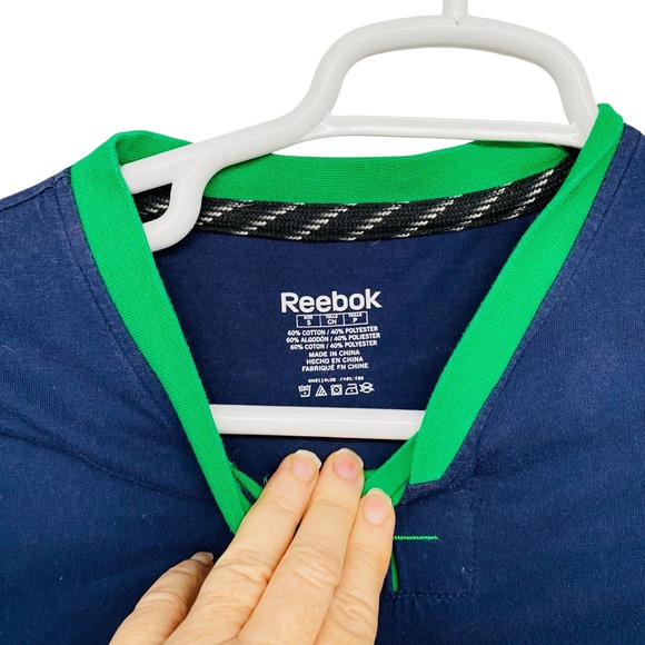 Reebok Florida Everblades ECHL Hockey Long Sleeve Shirt Navy Green White Small - Picture 4 of 7